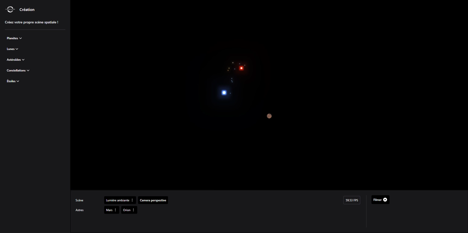 Création spatiale screen